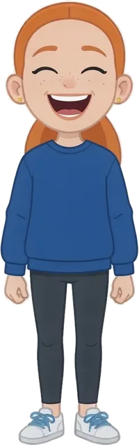 Cartoon ESA cast kid smiling