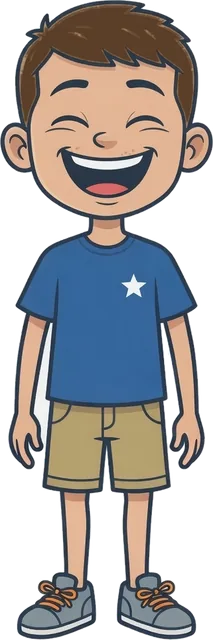 Cartoon ESA cast kid smiling